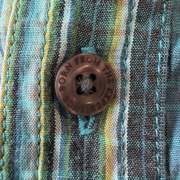 Lot Of 2 PRANA Shirt Men XL Plaid Blue/Orange BREATHE Short Sleeve Button Up - Picture 9 of 16